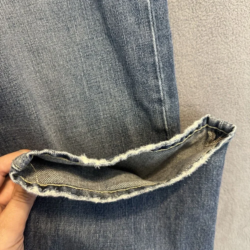 Polo Ralph Lauren Hampton Straight Jeans Mens 38x30 Blue Denim Whiskering Preppy
